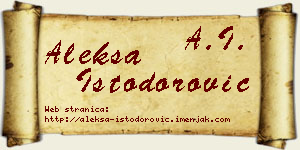 Aleksa Istodorović vizit kartica